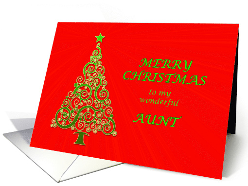 For Aunt, an Abstract Christmas Tree card (514373)