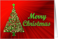 A modern Christmas Tree card saying Merry Christmas card