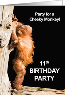 11th Birthday Party Invitation for a Cheeky Monkey card