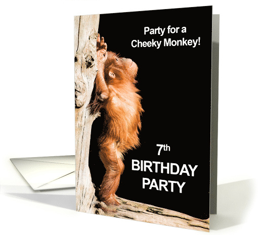 7th Birthday Party for a Cheeky Monkey card (523697)
