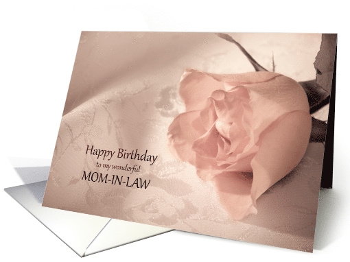 Mom-in-Law, Birthday with a Pink Rose card (529967)
