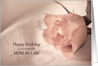Mom-in-Law, Birthday with a Pink Rose card
