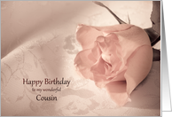 Cousin, Birthday with a Pink Rose card