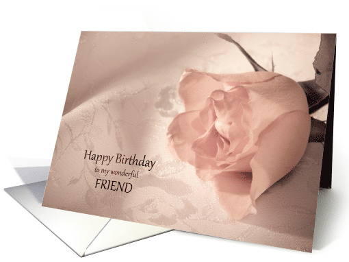Friend, Birthday with a Pink Rose card (529989)