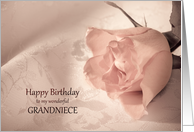 Grandniece, Birthday with a Pink Rose card