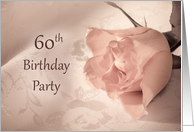 60th Birthday Party Invitation, Pink Rose card