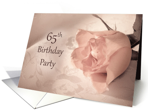 65th Birthday Party Invitation, Pink Rose card (530059)