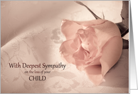 Sympathy Loss of a Child, Pink Rose card