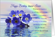 Sister, Birthday, Floating Flowers card