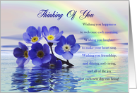 Thinking of You, Flowers Floating on the Ocean card