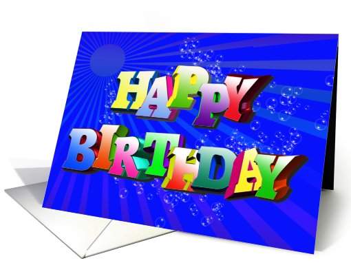 Birthday card with bubbles card (537663)