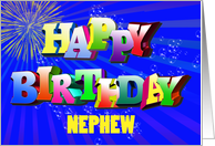 Nephew Birthday with Bubbles and Fireworks card