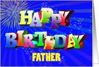 Father Birthday with Bubbles and Fireworks card