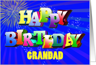 Grandad Birthday with Bubbles and Fireworks card