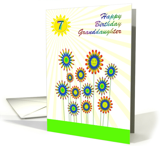 Granddaughter 7th Birthday Happy Flowers! card (550814)