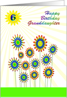 Granddaughter 6th Birthday Happy Flowers! card