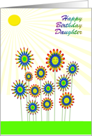 Daughter Birthday Happy Flowers! card
