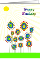 Happy Flowers Birthday card