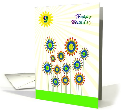 Happy birthday, 9 years old,Happy flowers! card (550943)