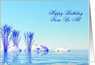 From Us All birthday Blue Spa card