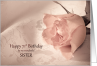 71st Birthday, Sister, Pink Rose card