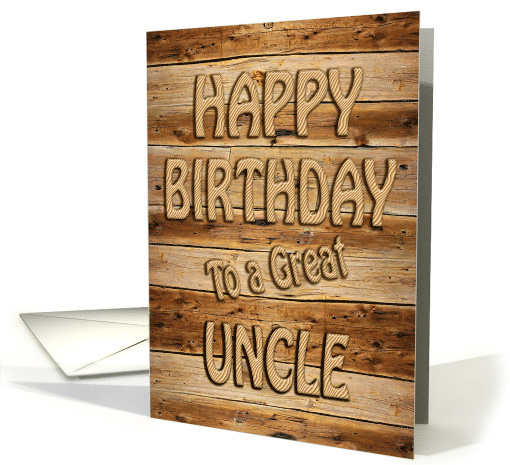 Uncle Birthday Carved Wood card (595237)