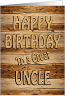 Uncle Birthday Carved Wood card