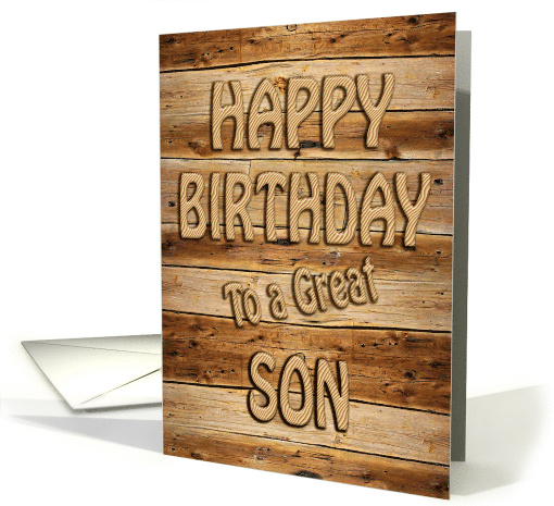 Son Birthday Carved Wood card (595244)