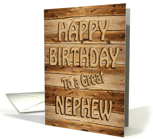 Nephew Birthday Carved Wood card (595245)