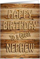 Nephew Birthday Carved Wood card