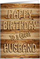 Husband Birthday Carved Wood card
