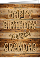 Grandad Birthday Carved Wood card