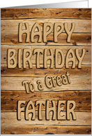 Father Birthday Carved Wood card