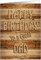 Dad Birthday Carved Wood card