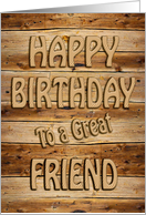 Friend Birthday Carved Wood card