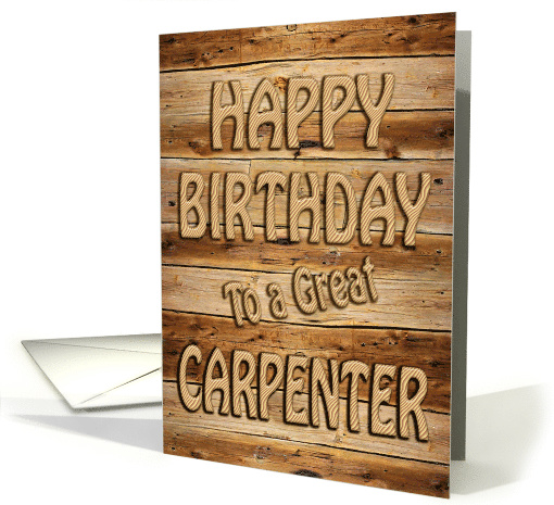 Carpenter Birthday Carved Wood card (595941)