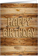 Birthday Carved Wood card