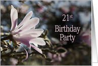 21st Birthday Party Invitation with Magnolias card