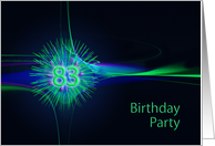 83rd Birthday Party Invitation card