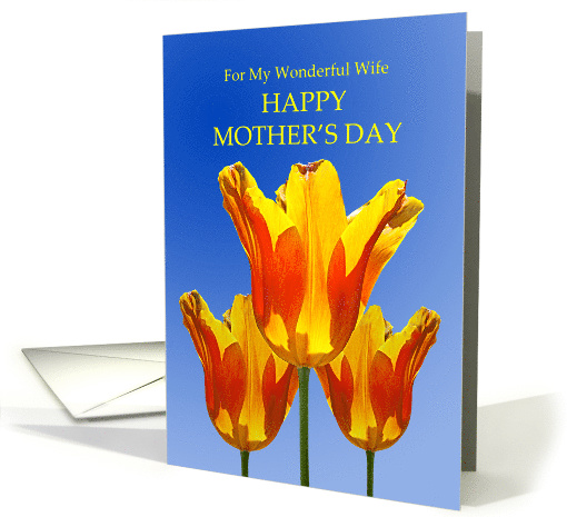 For my Wife, a Mother's Day with Tulips Full of Sunshine card (618873)