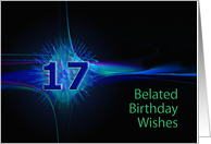 17th Belated Birthday Abstract card