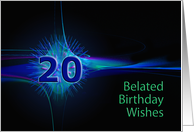 20th Belated Birthday Abstract card