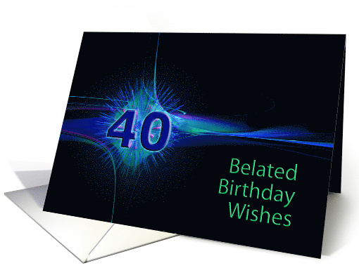 40th Belated Birthday Abstract card (620912)