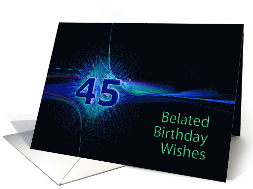 45th Belated Birthday Abstract card (620913)