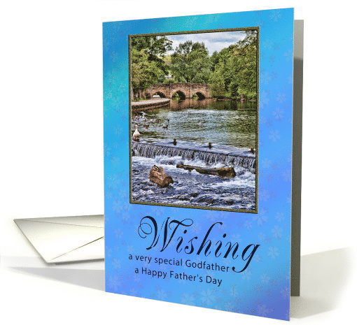 Happy Father's Day for Godfather, River Scene card (623614)