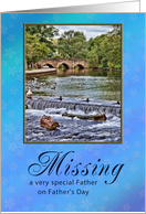 Missing Father on Father’s Day, River Scene card