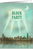 Block Party Retro City Movie Poster with Spotlights card