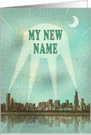 My New Name, Retro City Poster with Spotlights card