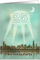 25th Birthday Party Invitation, City Movie Poster card
