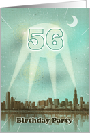 56th Birthday Party Invitation, City Movie Poster card